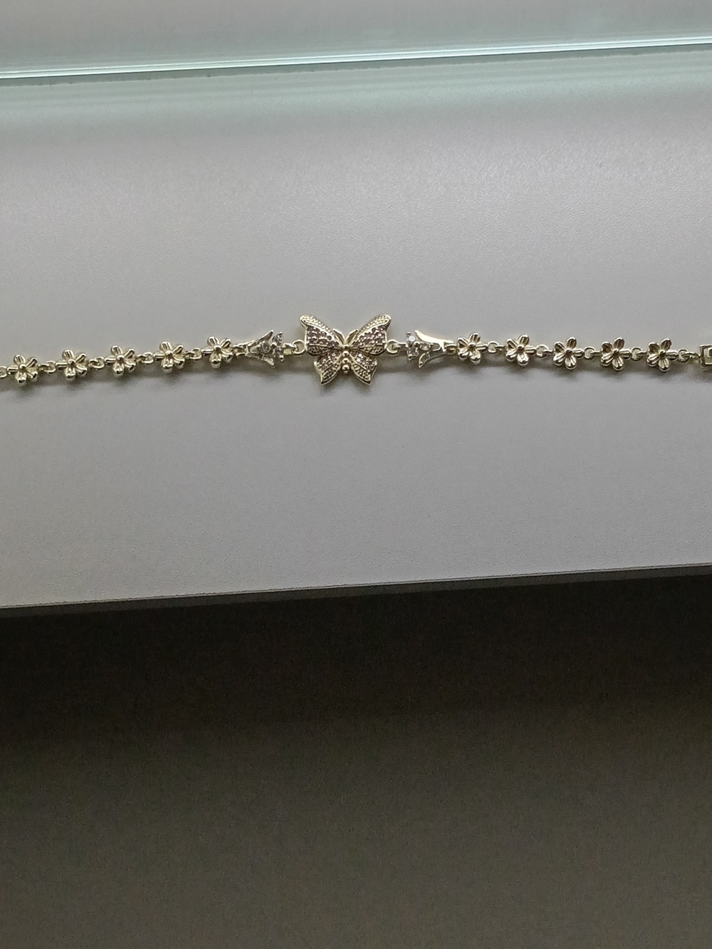 Butterfly Flower Chain Bracelet in Gold